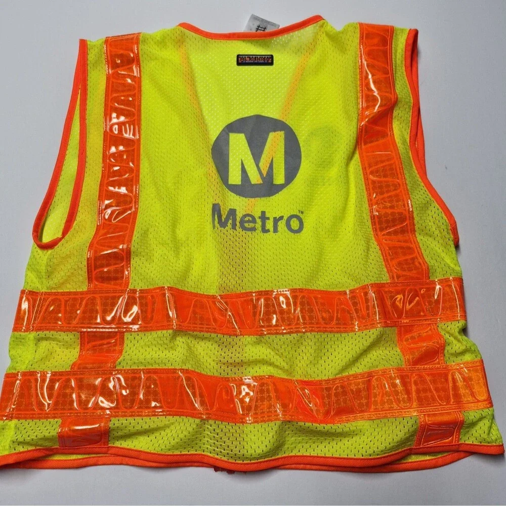 ML Kishigo LA Metro Safety Vest Medium High Vis Reflective Made in USA  w Pin L